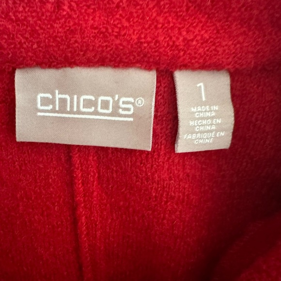 Chico’s Women’s Boiled Wool Red Coat - Picture 3 of 3